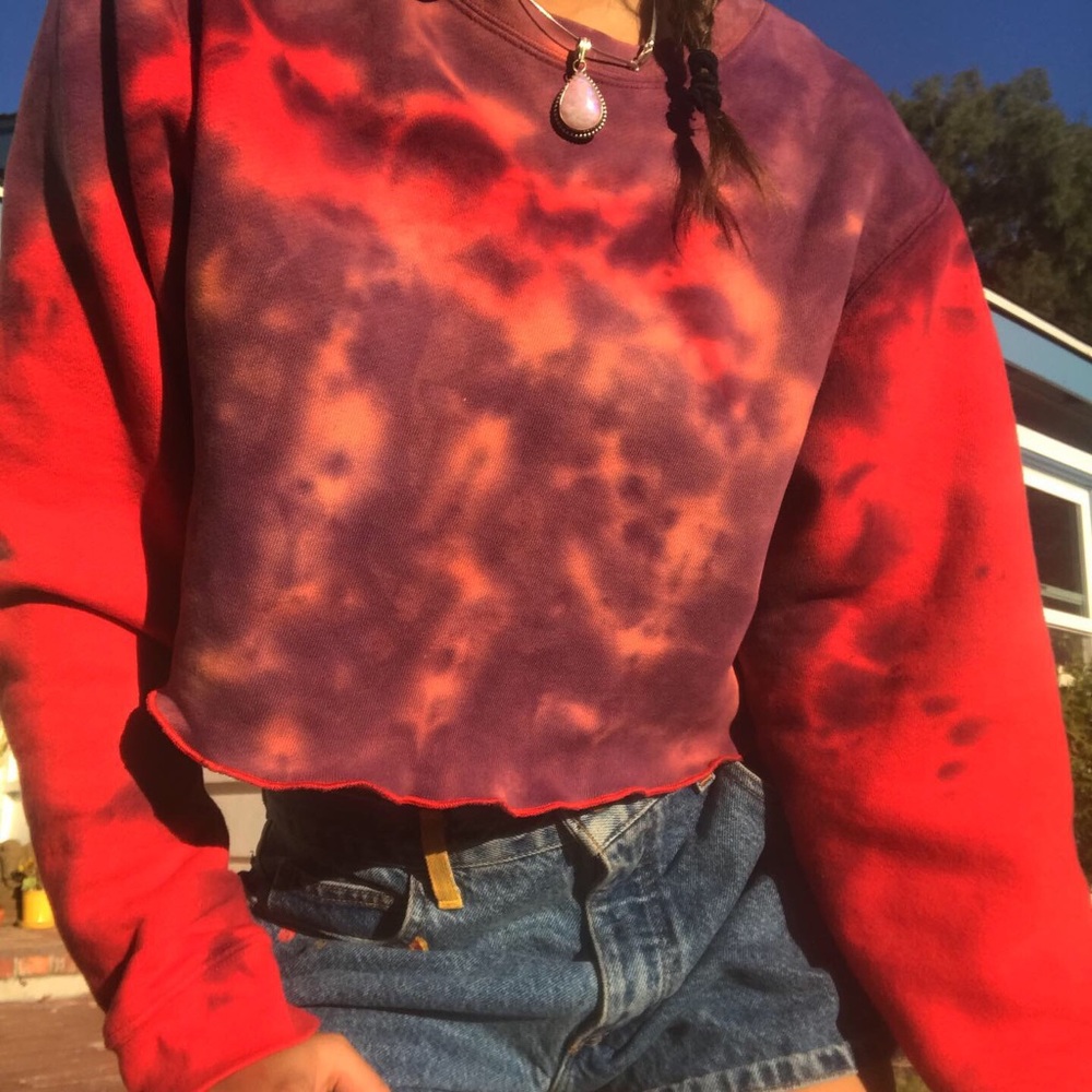Neema California red tie dye cropped sweater